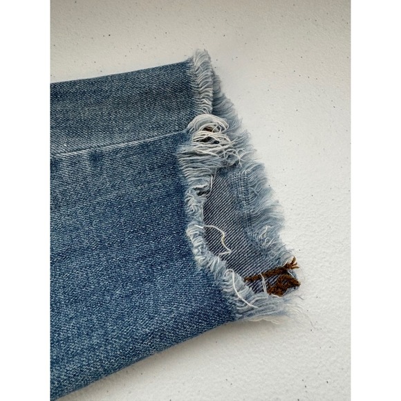 Free People Distressed Knee Fray Hem Denim Jeans Light Wash Size 25 - Picture 3 of 8